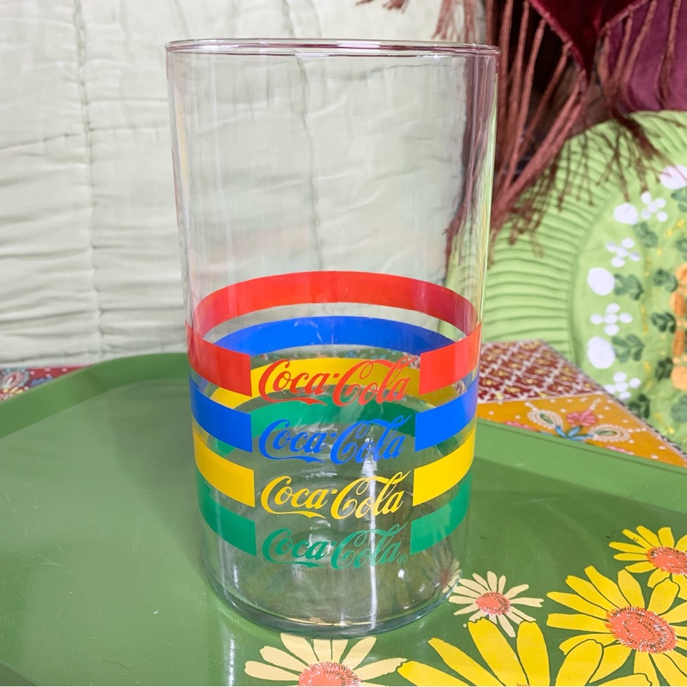 80s Rainbow Coca Cola Glass